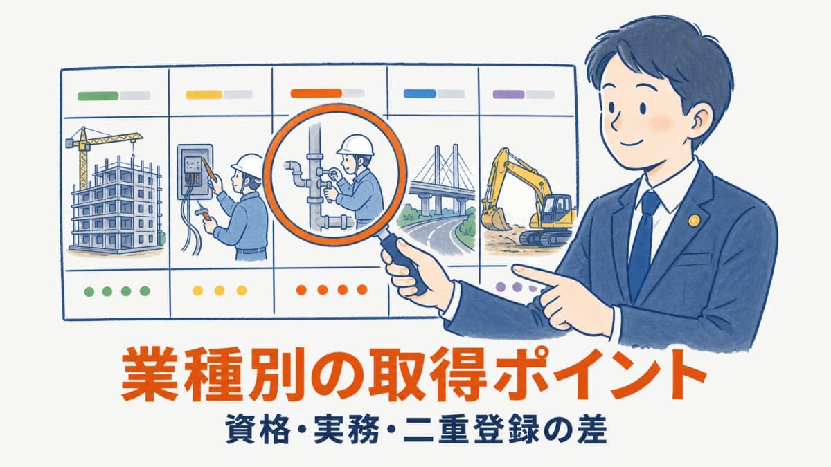 建設業許可の業種別 取得ポイントを行政書士が整理|資格・実務・二重登録の差